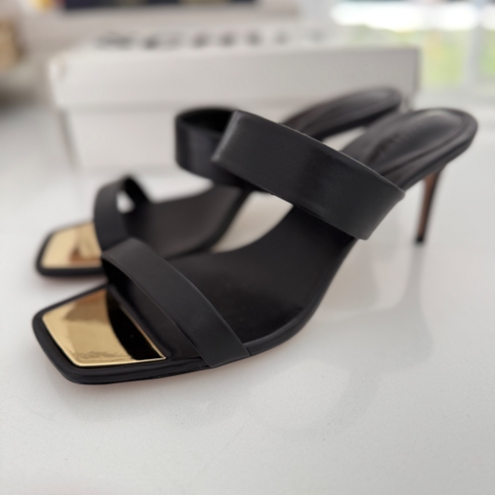 Schutz Aruana Black Open Toe Cross Sandal New! Workwear Evening Shoe